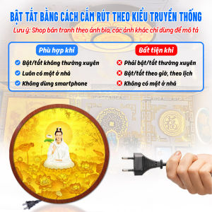 Đèn Thờ Hào Quang In Tranh Trúc Chỉ Hoa Sen Đại Thế Chí Bồ Tát Trang Trí Bàn Thờ Treo Cùng Tượng Phật TC-HQ-230