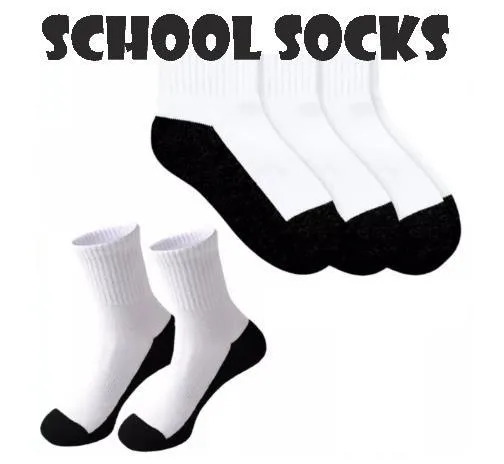 📚BACK TO SCHOOL📚 ✓ BLACK & WHITE SOCKS ( All sizes