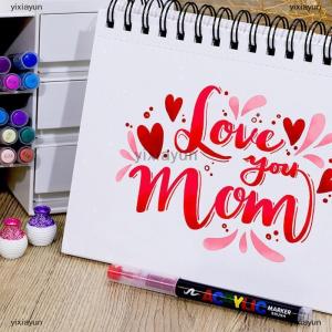 [COD] yixiayun Direct Liquid Acrylic Marker Pen Paint Brush Pen Painting Stone Glas Wood Canvas Making Drawing Graffiti Coloring Pen