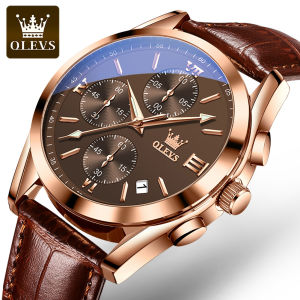 OLEVS Đồng Hồ Nam Thời Trang Đồng Hồ Quartz Dây Da Thông Thường Chống Nước Bán Chạy Chính Hãng Thương Hiệu Cao Cấp Chống Nước Dành Cho Nam Đồng Hồ Công Sở Vỏ Vàng Hồng Có Ngày Phát Sáng Mặt Số Phnom Penh Đa Chức Năng Cho Nam