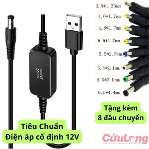 Dây Nguồn Wifi 12V Đổi Nguồn Dùng Sạc Dự Phòng Cấp Điện Cho Router Modem Quạt Đèn Khi Mất Điện