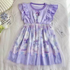 Gaun Kanak-Kanak Perempuan Unicorn Mewah – Gaya Jepun Lengan Pendek