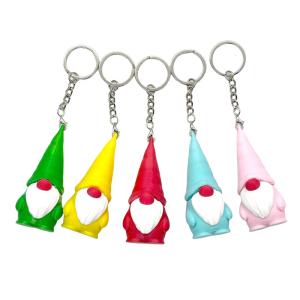 Christmas Keychain PLA Dwarf Ornament Gnome Figurine Pendant Keyring Accessory Festival Key Holder Decoration