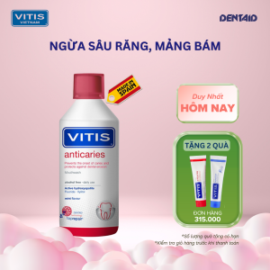 Nước Súc Miệng Ngừa Sâu Răng VITIS Anticaries 500ml - Tái Tạo Phục Hồi Men Răng Không Cồn - Dùng Hàng Ngày