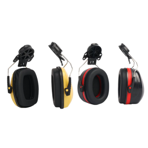 2Pcs Helmets Mounted Hearing Protectors Muffs Noise Reduction Comfort Fit Headband Design For Hard Hat Construction Use