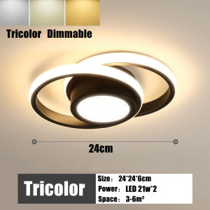 LETOBON Simple and Modern LED Ceiling Lights Modern Metal Material Tricolor Dimmable Remote Control LED Ceiling Lamp Indoor Lighting Bedroom Light Living Room Light Room Light Home Light