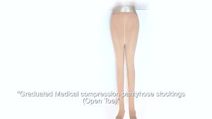 US FDA Cert 1 Pair Compression Pantyhose Stocking 20-30mmHg Women Thighs Open Toe Class 2 Pressure Support Varicose Vein Stocking Plus Size
