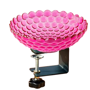 Decorative Small Birdbaths for Patios Gardens Weather Resistant Metal Base Attracts Wild Birds with Safe Drinking Spots