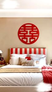 Double Happiness Wedding Wall Decor  Bridal Room Hanging Ornament for Ceremony & Home