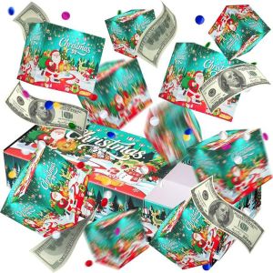 MAYIT Nhiều màu sắc Hộp quà Giáng sinh Giấy Thiết kế Pop-Up Hộp quà nổ bong nổ Tương tác Cấu trúc có thể gấp lại Hộp Bất Ngờ Quà Giáng Sinh