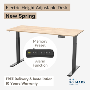 [Ready Stock] Adjustable Table with Three Desired Height Memory Pre-Sets Controller inclusive of Ten Years Warranty (Free Installation & Delivery)