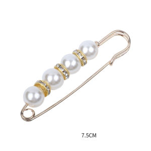 Fashion Pearl BroochSweater Shawl Clip Double Faux Pearl Brooches Waist Pants Extender Safety Pins The Waist Pin Accessories Fixed Clothes Waist Buckle To Prevent Light Brooch Pants Pin
