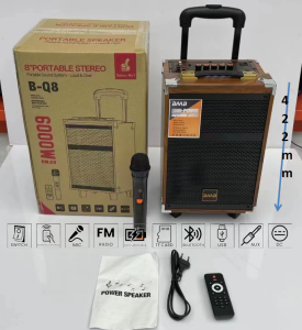 Professional SuperBass Karaoke Bluetooth Party Speaker with FREE Wireless Microphone and Remote Control Subwoofer Speaker 8 inch 12 inch