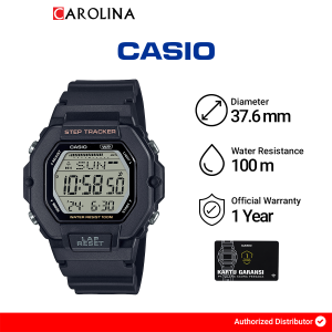 Jam Tangan Wanita Casio General LWS-2200H-1A Sports Collection Digital Dial Matte Black Resin Band