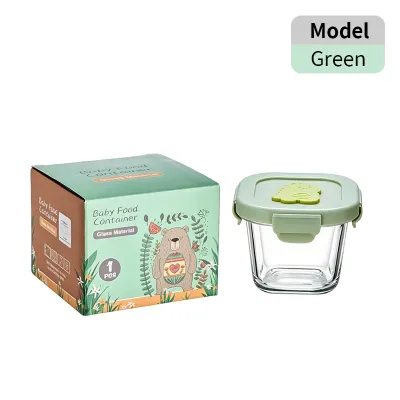 COCOBB Baby Glass Food Container Box Portable Storage Set with Leak-Proof Lids Heat-Resistant Antifreeze