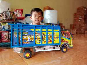 Promo Truk Oleng Kayu Jumbo P 60 cm Bisa Dinaiki Anak anak full Variasi Lampu dan tenda