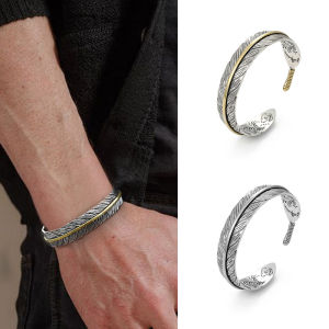 Hmeme Cổ Điển Khắc Mô Hình Lông Bangle Vòng Đeo Tay Thiết Kế Sáng Tạo Mở Có Thể Điều Chỉnh Người Đàn Ông Và Phụ Nữ Của Mô Hình