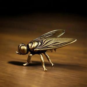 438178 ZXC 1 Piece Metal Insects Animal Figurine Home Office Desktop Decor Mini Brass Fly Insect Ornament Miniature Statue Vintage Craft Decoration