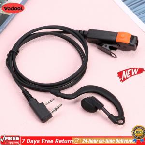 [Vodool Flagship Store]2 Pin Walkie Talkie Headset Earphones K-Plug PU Wired Radio Earpiece Headset G Type with Microphone for Kenwood Baofeng 888S TYT