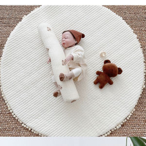Cartoon Embroidery Bear Baby Comfort Pillow - Removable Cylinder Anti-collision Baby Bed Bumper 60CM