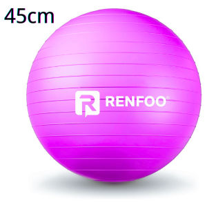 RENFOO 45cm 55cm 65cm 75cm 85cm Anti-Burst Yoga Ball with Pump Extra Thick Stability Exercise Ball for Gym Fitness