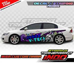 STRIPING DECAL VARIASI HONDA CIVIC FD CUSTOM NAMA / STRIPING VARIASI MOBIL CIVIC DESAIN JAPANESE JDM-THAILOOK STYLE