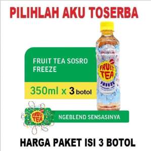 FRUIT TEA Sosro FREEZE PET 350 ml - ( HARGA 3 botol )