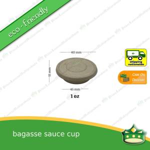 [50 pcs] bagasse sauce cup with lid for sauces and condiments