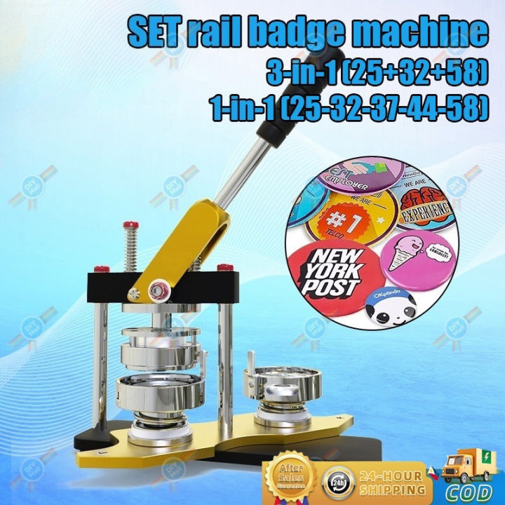 Custom Pin Machine COD Metal Pin Maker 25MM 32MM 37MM 44MM 58MM 75MM SET rail badge ...