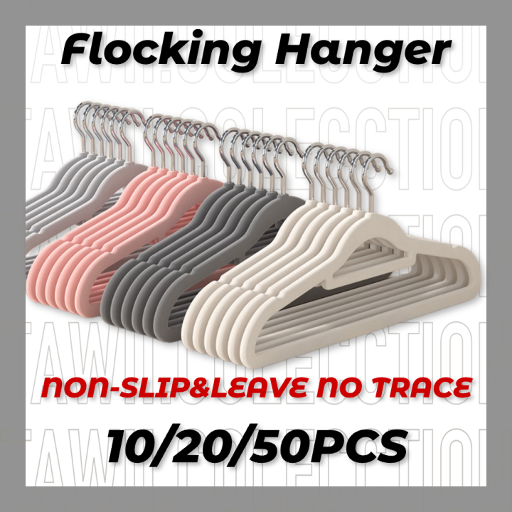 Set of nonslip flocked hangers without leaving marks Antideformation high quality hangers