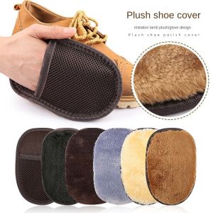 SDSFD Handbag Leather Brushes Plush Polished Gloves Labor-saving Shoes Cleaning Tool Wool Plush Polish Gloves Soft Shoe Care Shoe Care Brush Wipe Household