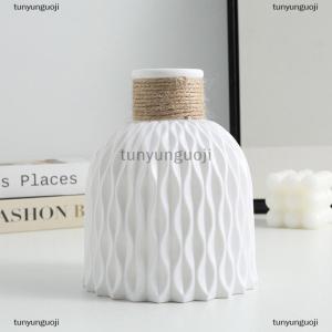 [COD] tunyunguoji แจกันพลาสติกลายคลื่นน้ำ1ชิ้นแจกันดอกไม้สไตล์นอร์ดิกทันสมัยของตกแต่งบ้านห้องนั่งเล่น