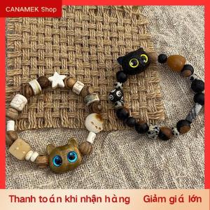 CS New Dễ Thương Nhỏ Màu Đen Mèo Vòng Đeo Tay Cho Phụ Nữ Người Đàn Ông Thời Trang Vui Phim Hoạt Hình Động Vật Đính Cườm Vòng Đeo Tay Hợp Thời Trang Vài Người Bạn Đồ Trang Sức Quà Tặng