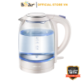 Ấm Siêu Tốc 1.7L Bear ZDH-A17L1, Công suất cao 1800W, Bình Thủy Tinh Đun Nước Siêu Tốc, Đèn UV Diệt Khuẩn,  Bảo hành 18 tháng. 