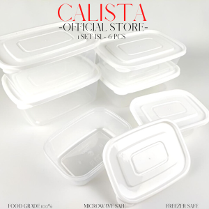 FOOD CONTAINER CALISTA FURANO PUTIH SET ISI 6PCS/ FOOD PREPARATION SET/ FOOD KONTAINER KULKAS SET/ TEMPAT PENYIMPANAN MAKANAN BUAH SAYURAN DIKULKAS SET/ WADAH BOX SAJI MAKANAN SET/ TOPLES PLASTIK KOTAK CALISTA 1 SET