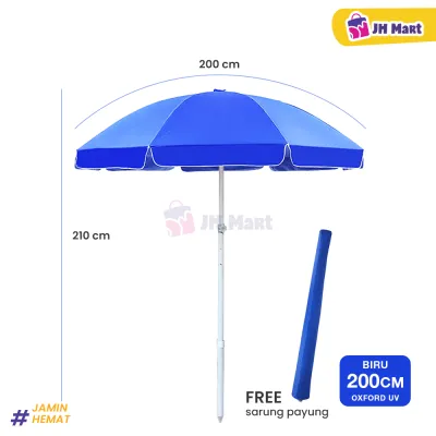 JH MART Payung Tenda 180 CM Jualan Taman Pantai Cafe Bazar Lapak Anti UV