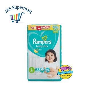 Pampers baby Dry Taped Diaper L 68s – Breathable Dryness & All-Day Comfort