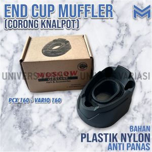 END MUFFLER VARIO 160 CORONG KNALPOT MONCONG KNALPOT HONDA VARIO 160 ABS CBS 2020-2023 PCX 160 2021-2023 VARIASI END CUP MUFFLER UJUNG KNALPOT TUTUP COVER CORONG KNALPOT HITAM DOFF PNP ORIGINAL BY MOSCOW