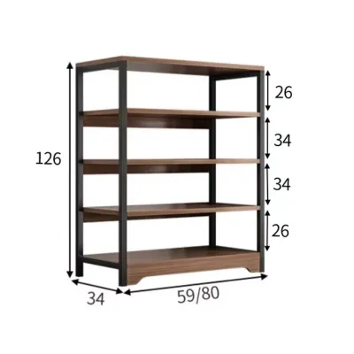 Wooden Color Bookshelf Office Storage Rack Multi-Layer Shelf Floor Standing Organizer