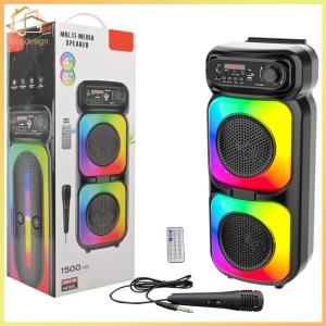 BT Wireless Speaker Support MIC/TF/USB/AUX Portable Speaker with Microphone for Party Outdoor Travel Birthday Gift