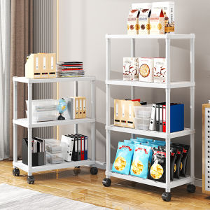 3/4 Tier Storage Rack with Wheels Trolley Rak Shelf for Kitchen Bathroom Office Home Book Multi-layer Rak Troli
