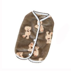 OUTOPEN Bear Pattern Winter Plush Dog Vest Cute Soft Puppy Sweater Dog Supplies Warm Pet Clothes Small Medium Dogs