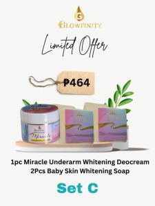 Glowfinity Cosmetics Set C (Miracle Underarm Whitening Deocream & Baby Skin Soap)