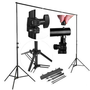 Khung giá treo phông nền di động chữ U KT 2*2m chụp ảnh quay video lookbook ảnh cưới livestream (tặng kẹp túi đựng)