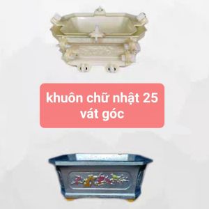 khuôn đúc chậu cảnh mini bonsai chữ nhật 25