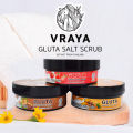 NEW VRAYA Gluta scrub เกลือสครับนมผสมกลูต้า มี 3 สูตร ผิวใสพร้อมบำรุง  ปริมาณ 350 กรัม สินค้าพร้อมส่ง. 