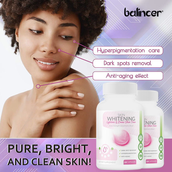 Skin Lightening Supplement, 120 Capsules Glutathione Replenishment