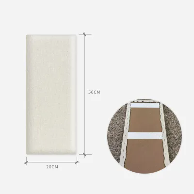 3D Solid Color Linen Wall Sticker Baby Safety Anti Collision Self Adhesive Headboard Wall Panels