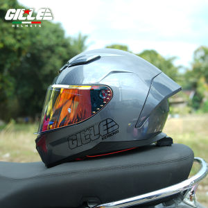 GILLE FF007 Mono Color Revo Lens Full Face Single Visor Motorcycle Helmet With ICC
