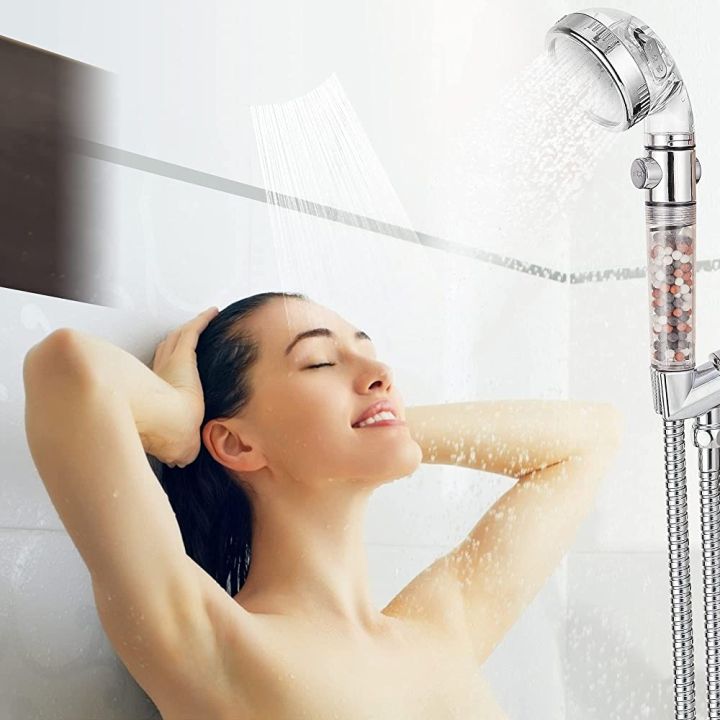 1pc Plain 3Setting Detachable Shower Head, 1pc Filter High Pressure 3